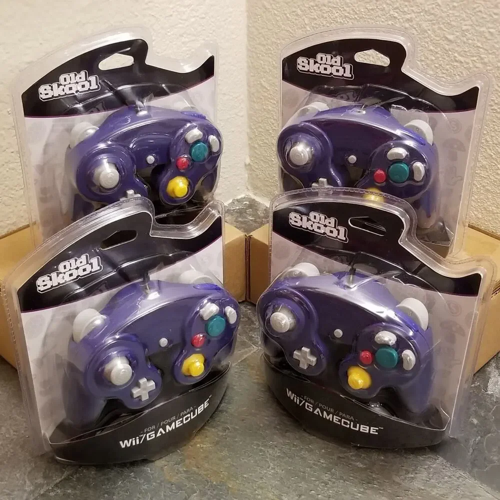 4 Gamecube Controllers - Purple / Indigo (NEW) - Nintendo - Old Skool
